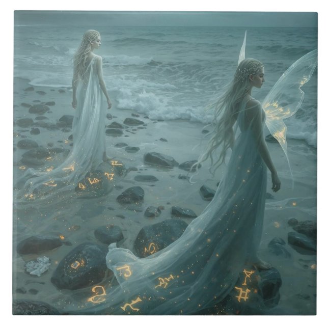 Azulejo The Winged One and the Shorebound Sister (Frente)