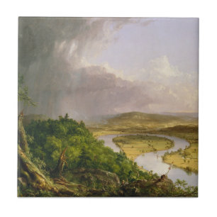 Azulejo Thomas Cole El Oxbow El Río Connecticut