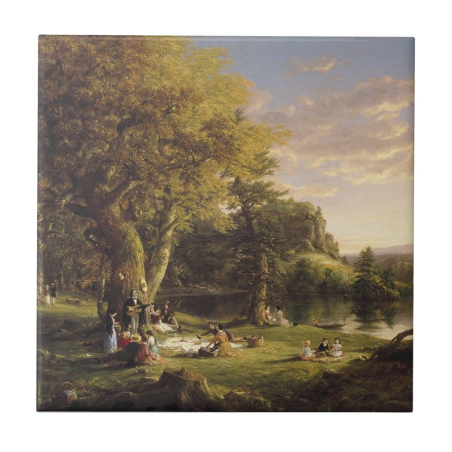 Azulejo Thomas Cole The Pic-Nic (Frente)