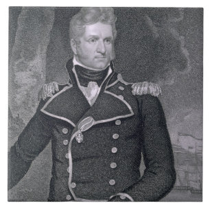 Azulejo Thomas Macdonough (1783-1825) grabado por Juan B.