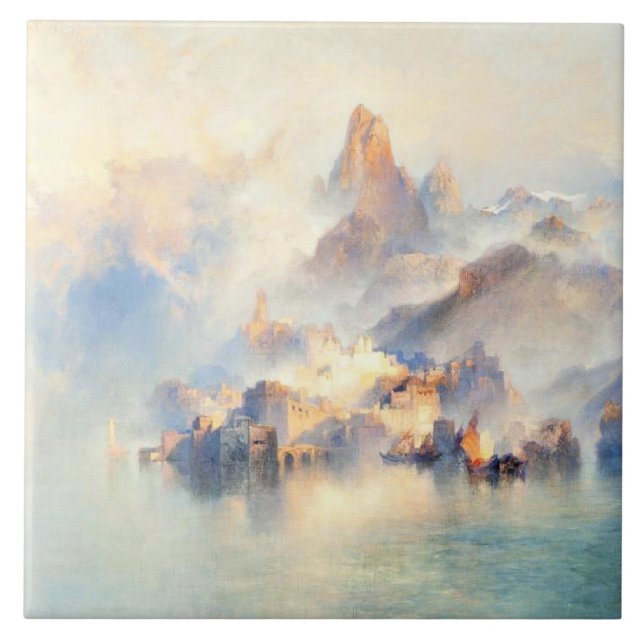 Azulejo Thomas Moran - La ciudad de los sueños (Frente)