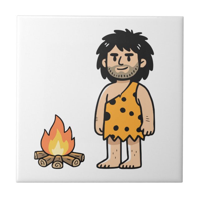 Azulejo Throk Caveman & Fuego (Frente)