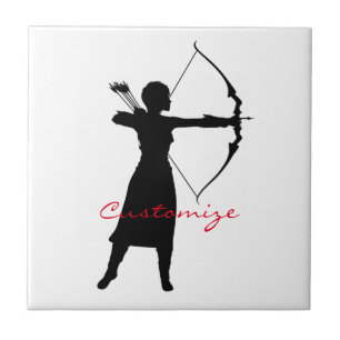 Azulejo Thunder_Cove, arquera femenina Silhouette