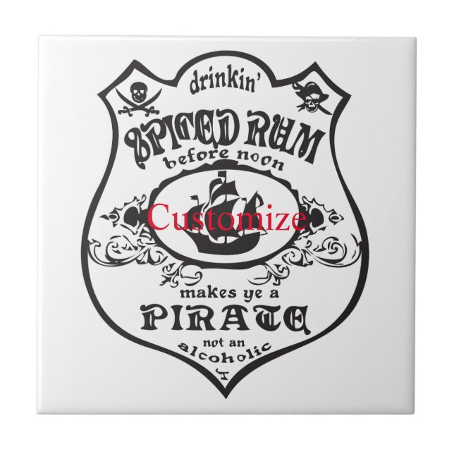 Azulejo Thunder_Cove, bebida pirata de ron picada (Frente)