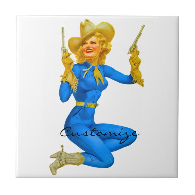 Azulejo Thunder_Cove, chica cobarde que se pone un dedo (Frente)