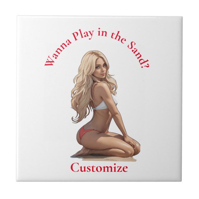 Azulejo Thunder_Cove, Chica de playa de Bikini (Frente)