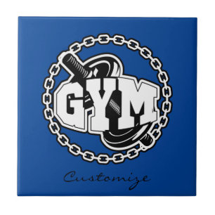 Azulejo Thunder_Cove con el logotipo Gym Barbell