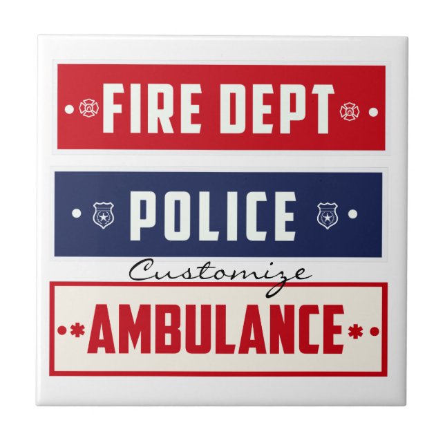 Azulejo Thunder_Cove de ambulancia de la policía de incend (Frente)