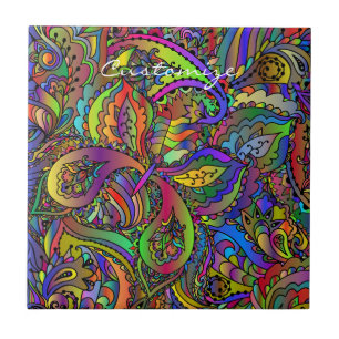 Azulejo Thunder_Cove de diseño psicodélico de Hippie Groov