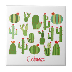 Azulejo Thunder_Cove de diversas plantas de cactus con flo