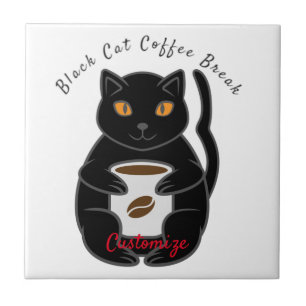 Azulejo Thunder_Cove de rotura de café para gato negro