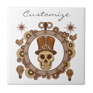 Azulejo Thunder_Cove del cráneo de sombrero superior del t