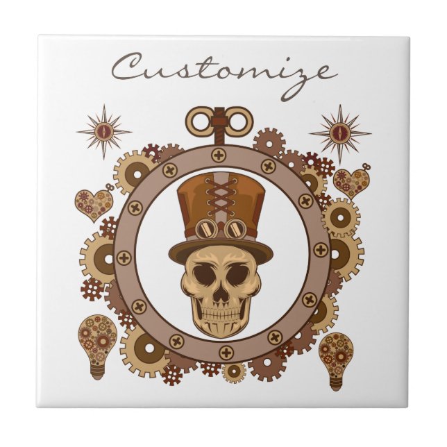 Azulejo Thunder_Cove del cráneo de sombrero superior del t (Frente)