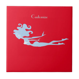 Azulejo Thunder_Cove, nadador de sirenas azul