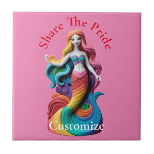 Azulejo Thunder_Cove, sirena del orgullo arcoiris