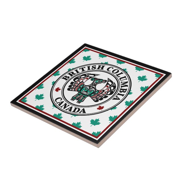 Azulejo Thunderbird de arte nativo americano Red Black Hai (Lado)