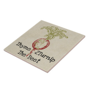 Azulejo Thyme 2Turnip Beet Ceramic Tile