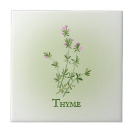 Azulejo Thyme Herbal Design Ceramic Tile