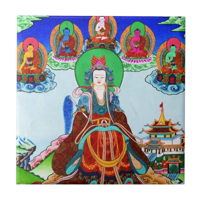 Azulejo Tibetano oriental de Guay thangka Madre dorada (Frente)