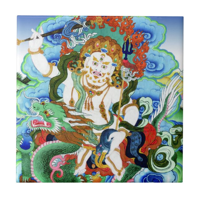 Azulejo Tibetano oriental de Guay thangka White Jambhala (Frente)