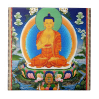 Tibetano Thangka Prabhutaratna Buda