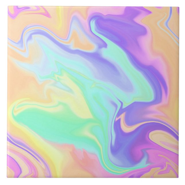 Azulejo Tie Dye Swirl Marble Retro Groovy (Frente)