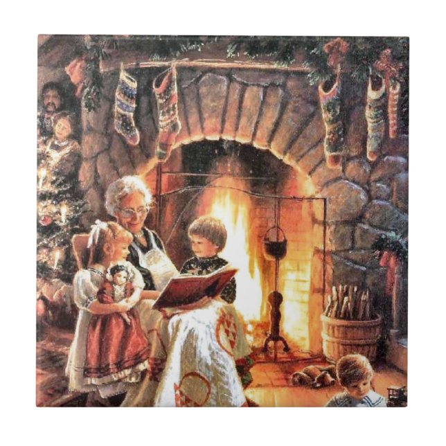 Azulejo Tiempo De Cuento Con La Abuela En Los Navidades (Frente)