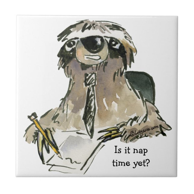 Azulejo Tiempo de Nap de Sloth personalizado (Frente)
