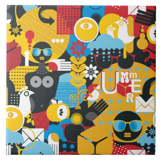 Azulejo Tiempo de verano (Frente)