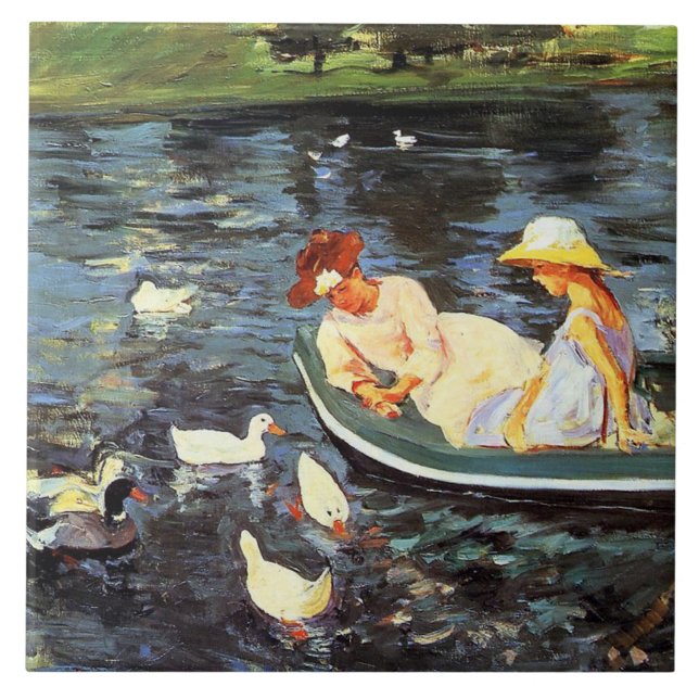 Azulejo Tiempo de verano (por Mary Cassatt) (Frente)
