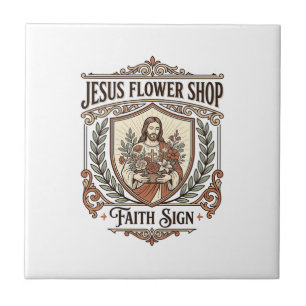 Azulejo Tienda de Flores Jesús Señal de Fe Tienda de Flore