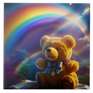Azulejo Tierra de Maravillas del Oso de Peluche Arcoíris S