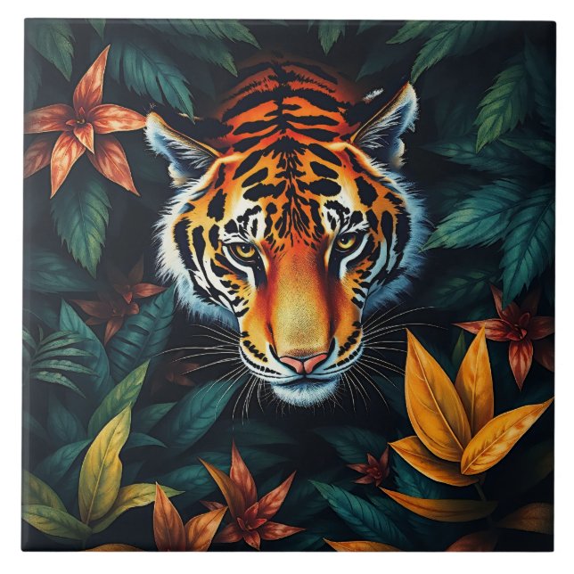 Azulejo “Tiger of Mine” – Colourful Tiger Portrait (Frente)