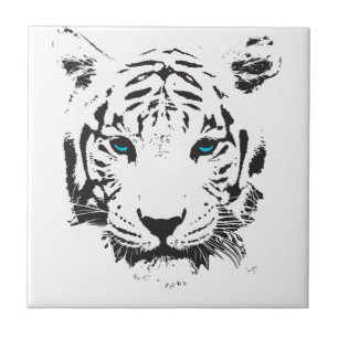 Azulejo Tigre blanco con ojos azules