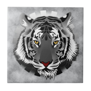 Azulejo Tigre Blanco Y Negro
