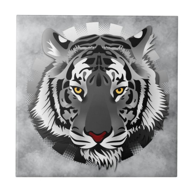 Azulejo Tigre Blanco Y Negro (Frente)