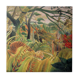 Azulejo Tigre en una tormenta tropical por Rousseau