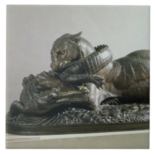 Azulejo Tigre que devora un cocodrilo, 1832 (bronce)