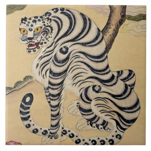 Azulejo Tigre rayado coreano Minhwa