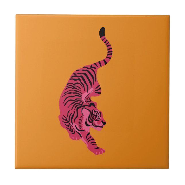 Azulejo Tigre - Rosa Vibrante (Frente)
