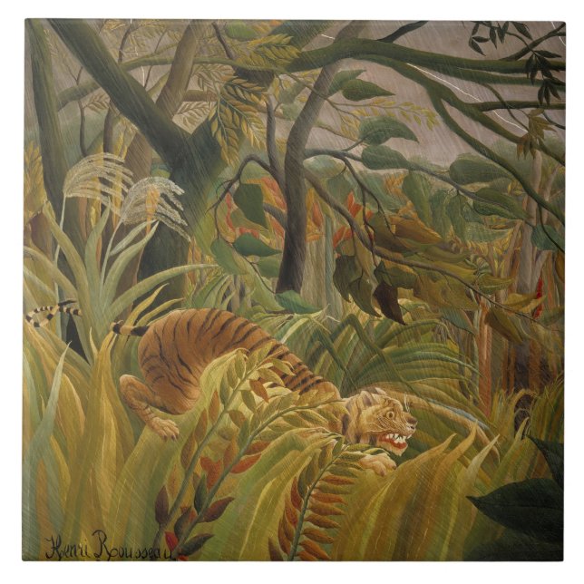 Azulejo Tigre sorprendido en tormenta tropical (Frente)