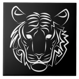Azulejo Tigre tribal blanco y negro