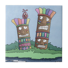 Azulejo Tiki Bird Rosebud Ceramic Tile