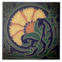 Azulejo Tile Art Nouveau - Diseño floral