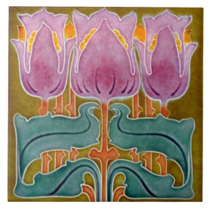 Azulejo Tile art nouveau estilo chimenea decorativ