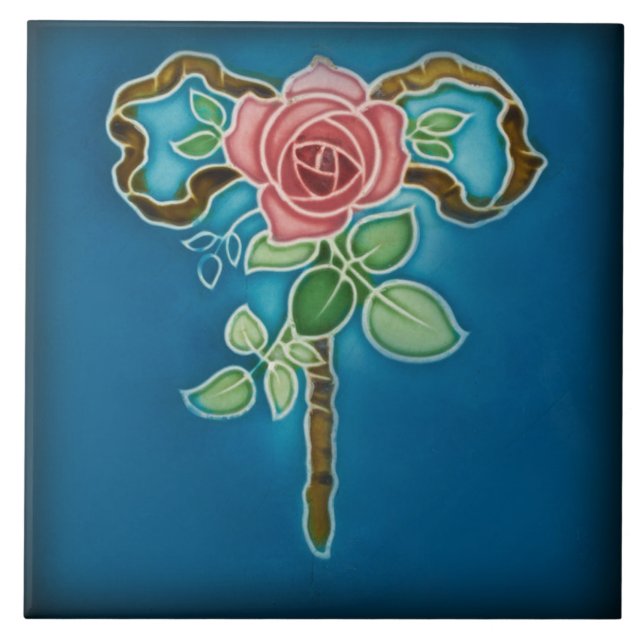 Azulejo Tile art nouveau estilo chimenea decorativ (Frente)