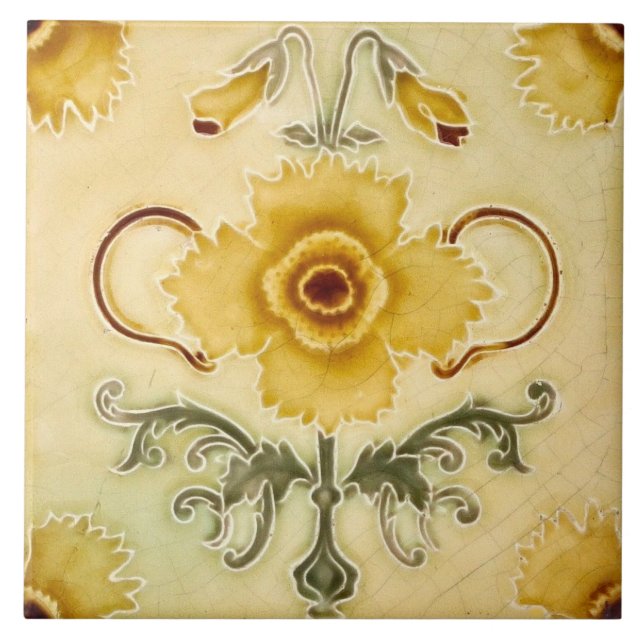 Azulejo Tile art nouveau estilo chimenea decorativ (Frente)
