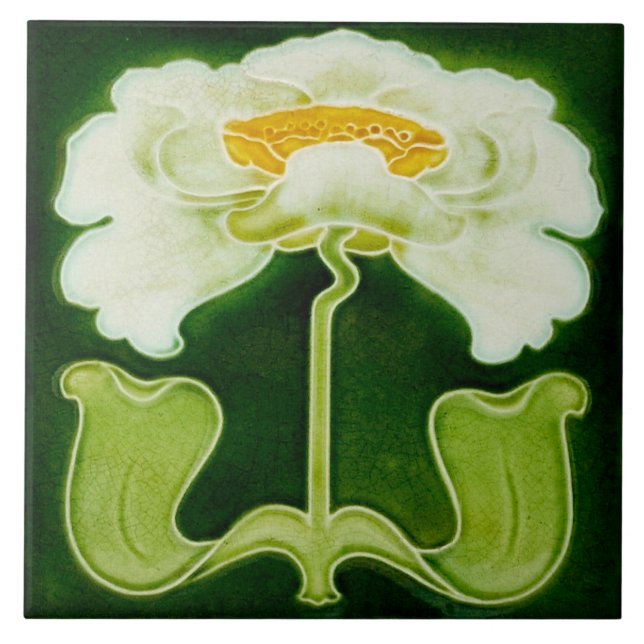 Azulejo Tile art nouveau estilo chimenea decorativ (Frente)
