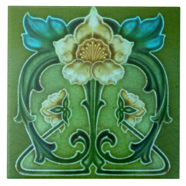 Azulejo Tile art nouveau estilo chimenea decorativ (Frente)