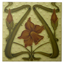 Azulejo Tile art nouveau estilo chimenea decorativ